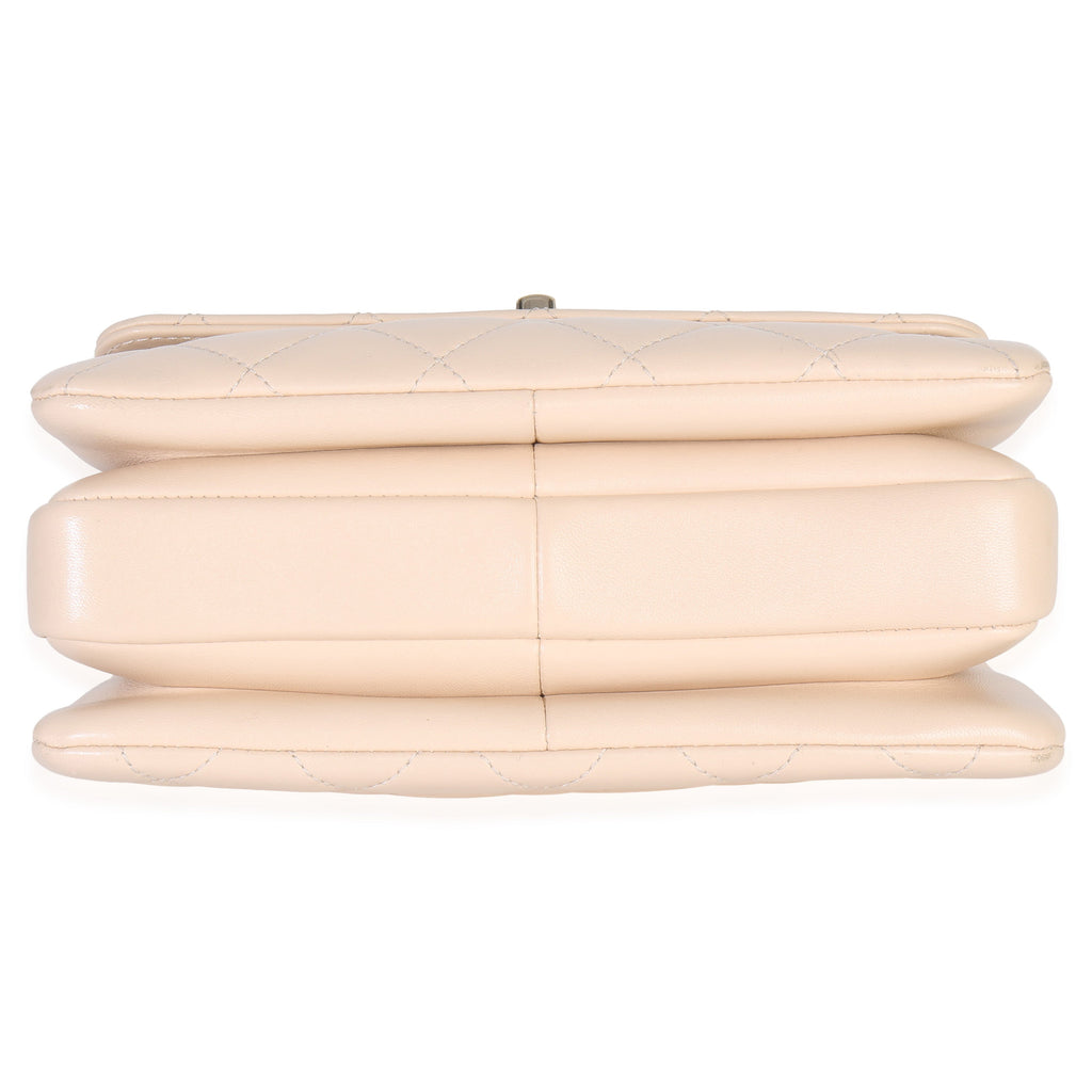 Chanel 25C Beige Quilted Lambskin Small Trendy Flap Bag Handbag stamp