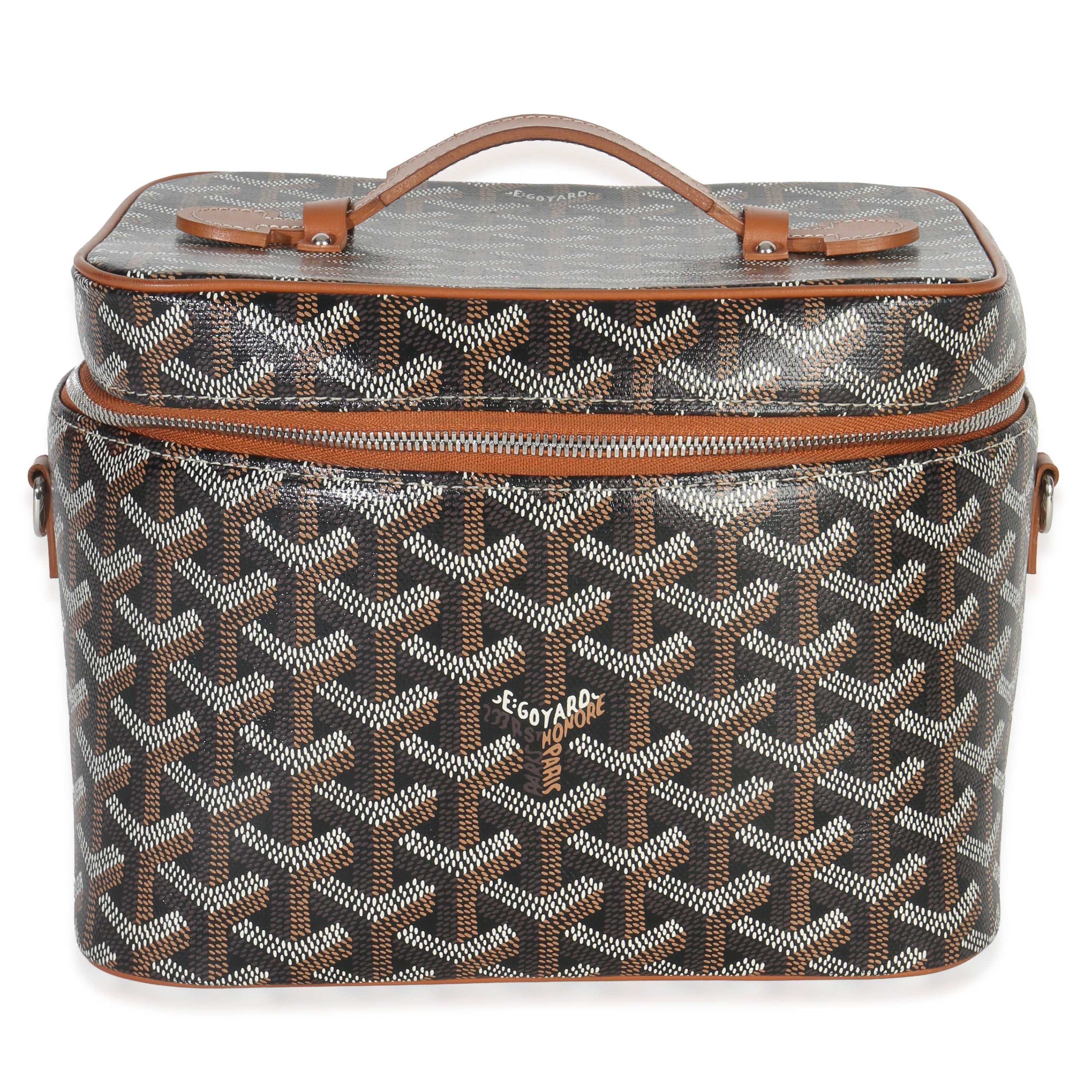 Goyard Gold Black ine Canvas Muse Vanity Case Handbag fv