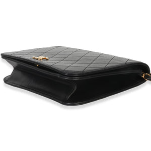 Chanel Vintage 24k Black Quilted Lambskin Full Flap Bag Handbag box