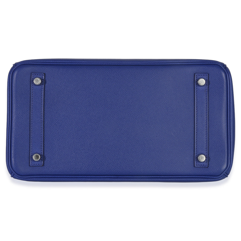 Hermès Bleu Electrique Epsom Birkin 30 PHW Handbag stamp