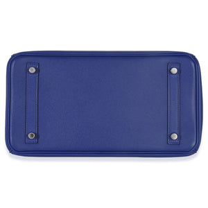 Hermès Bleu Electrique Epsom Birkin 30 PHW Handbag stamp