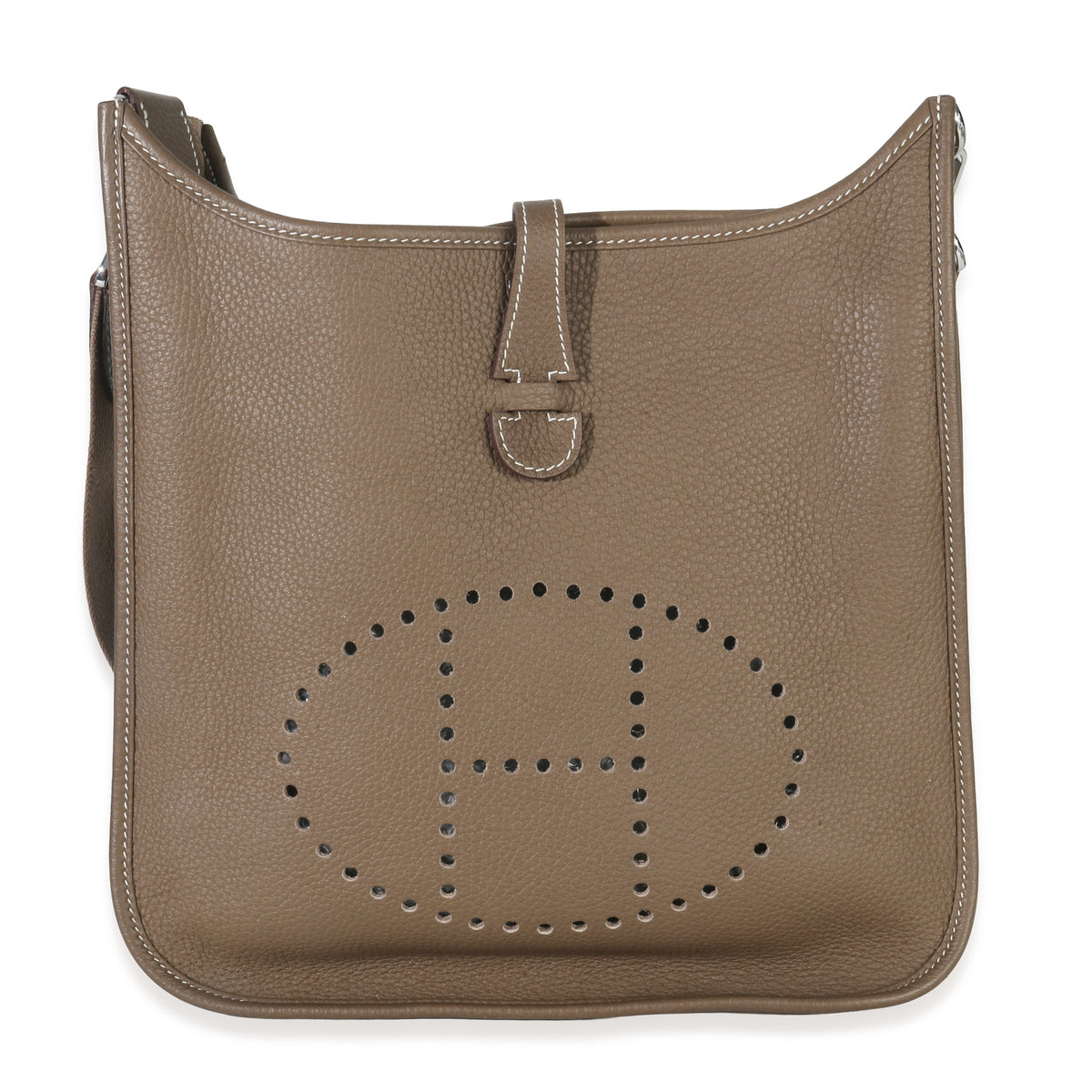 Hermès Etoupe Taurillon Clemence Evelyne III PM 29 PHW Handbag id