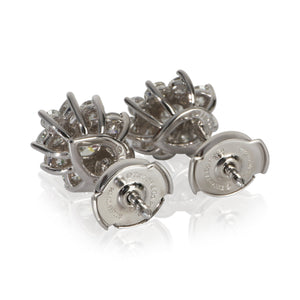 Tiffany & Co. Platinum Diamond Victoria Cluster Earrings sv
