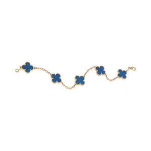 Van Cleef & Arpels Yellow Gold Agate Vintage Alhambra Bracelet bv