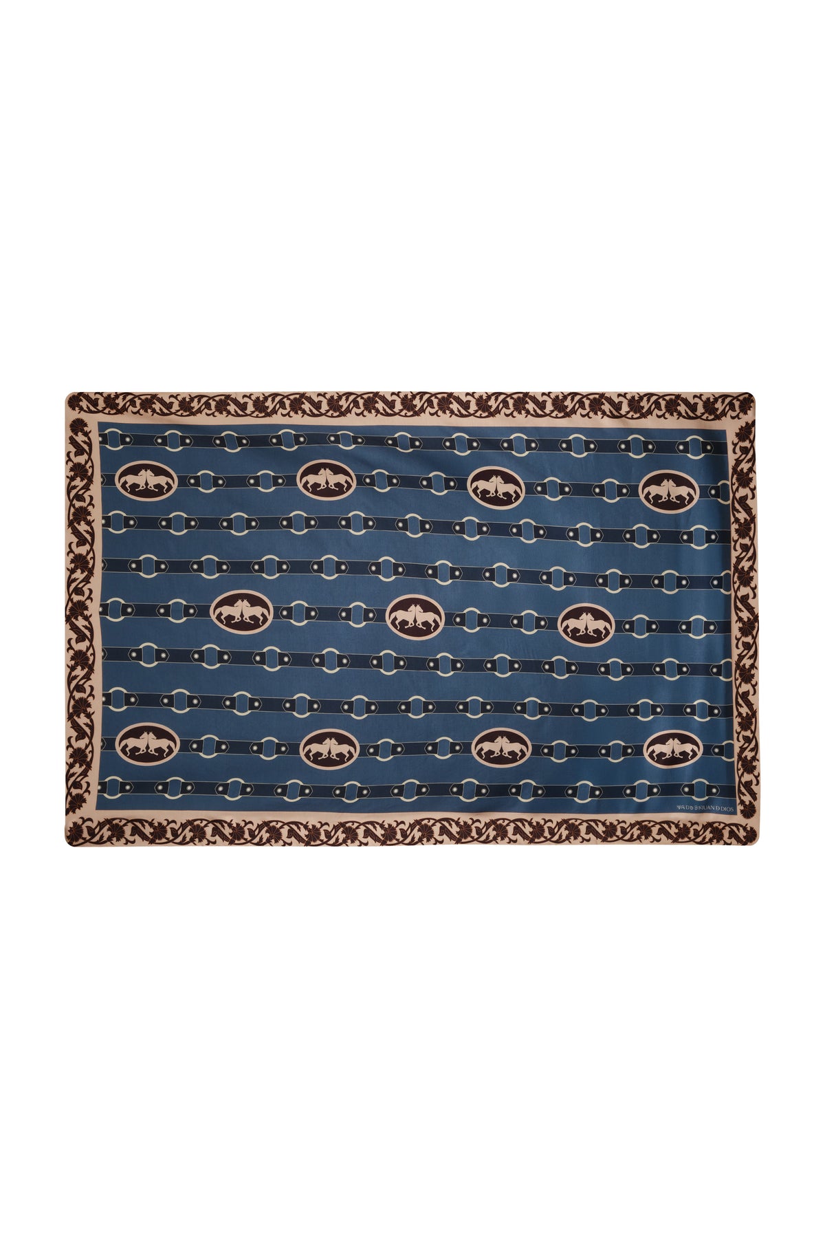 De La Falaise Cotton Silk Sarong in Blue Horse Reins