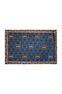 De La Falaise Cotton Silk Sarong in Blue Horse Reins