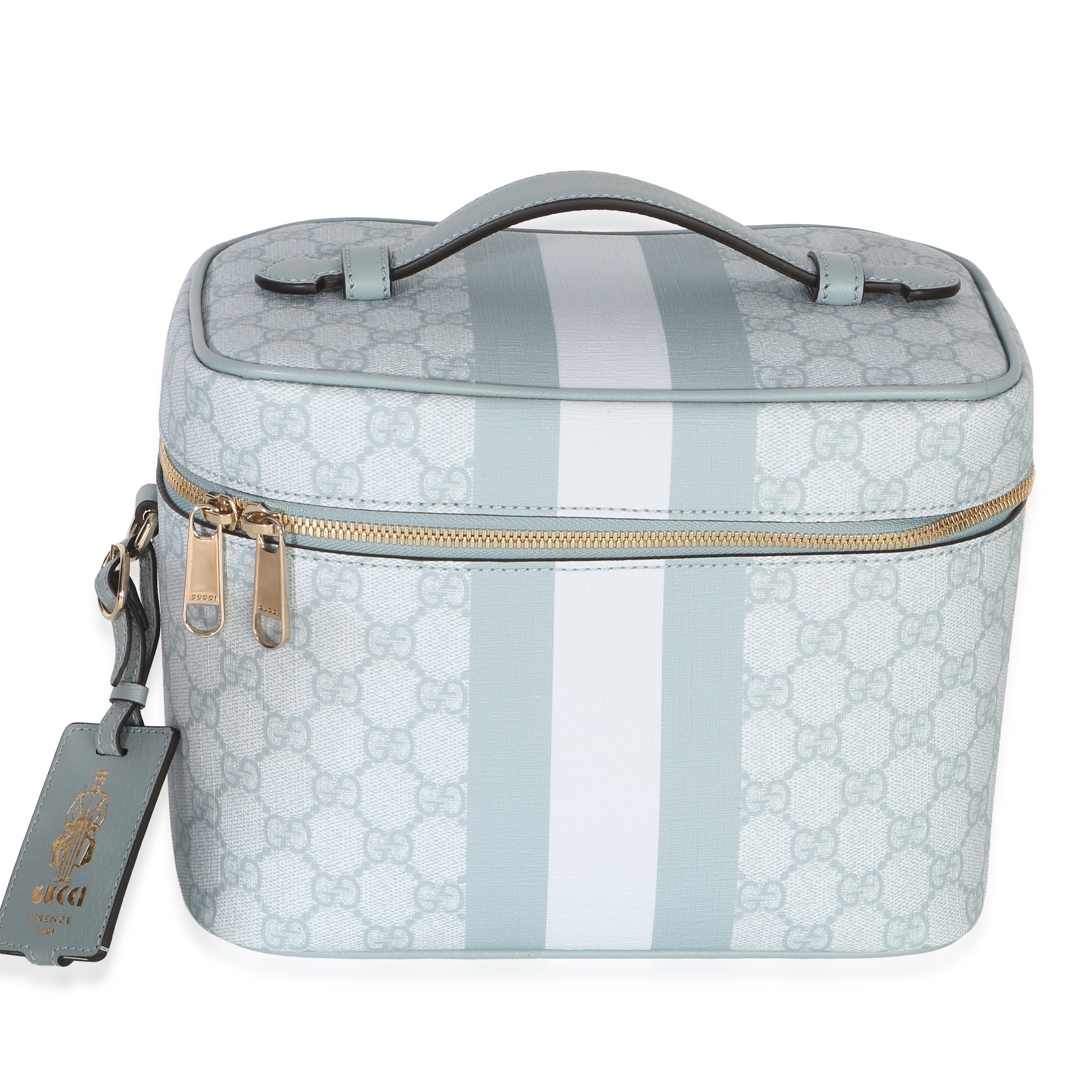 Gucci Light Blue GG Supreme Monogram Dollar Calfskin Medium Savoy