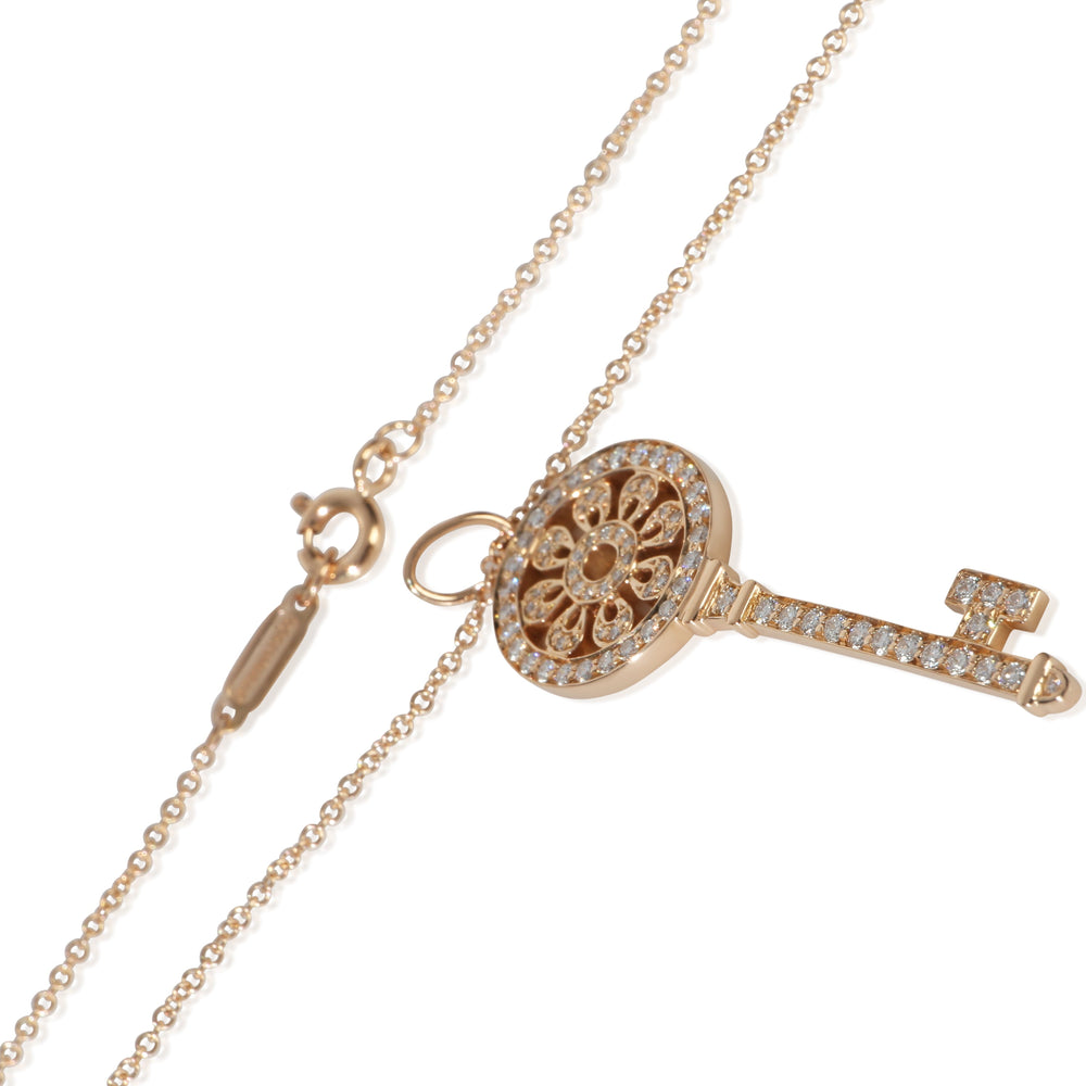 Tiffany & Co. Rose Gold Diamond Medium Model Petals Key Pendant sv