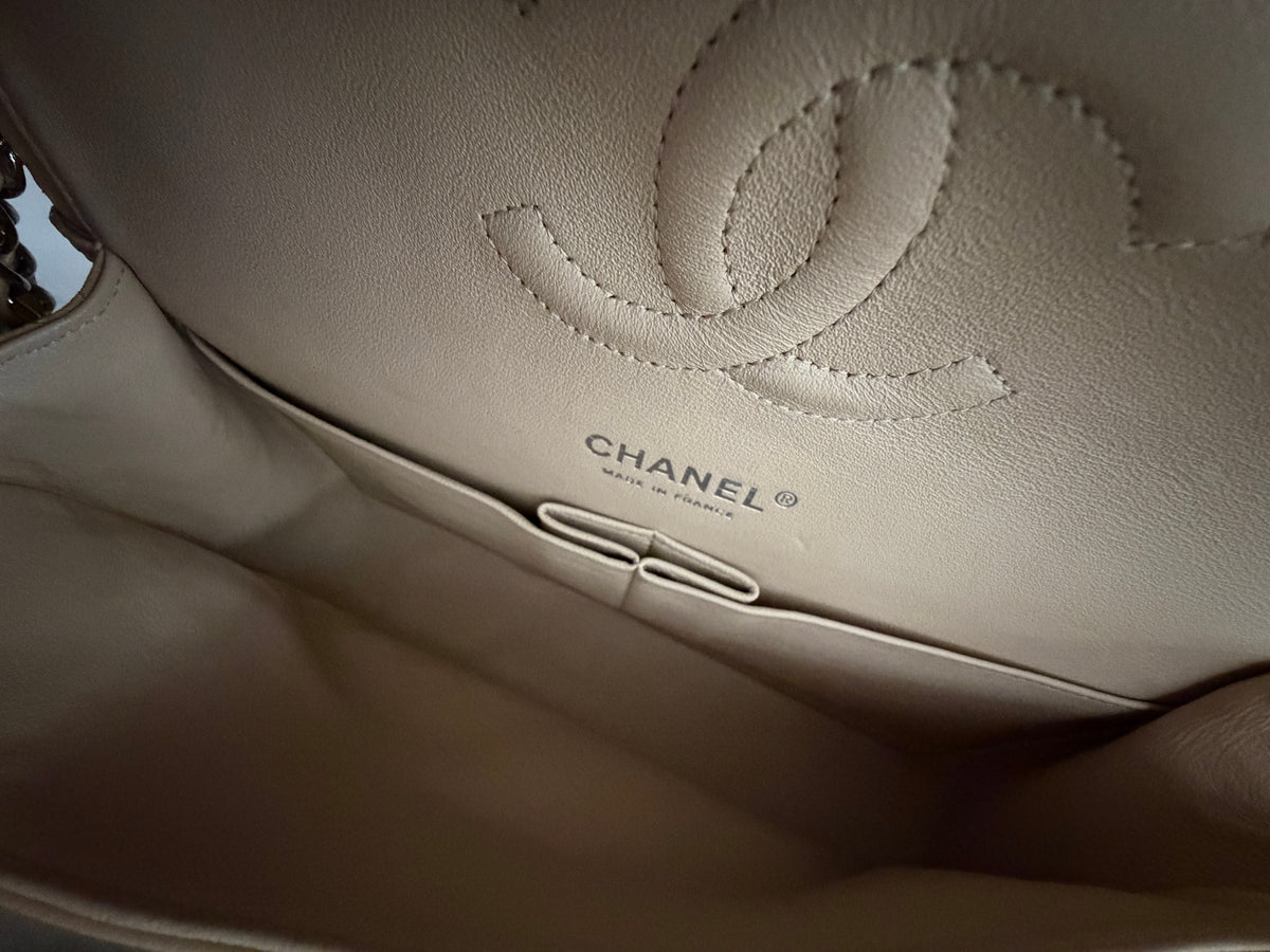 Chanel Beige Quilted Caviar Medium Double Flap Handbag Handbag