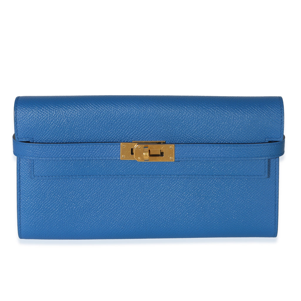 Hermès Bleu Hydra Epsom Kelly Longue Wallet GHW Wallet id