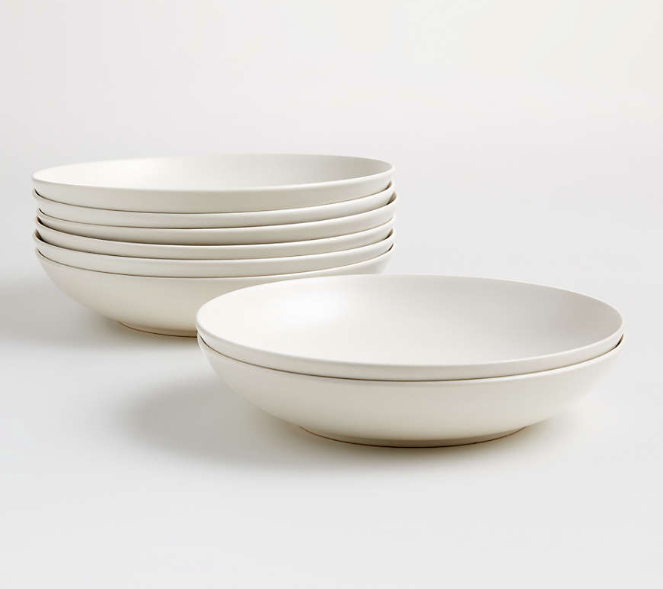 Craft Linen Cream Stoneware Low Bowl