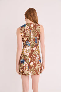 Rhapsody Dress in Flora Meadow Brown