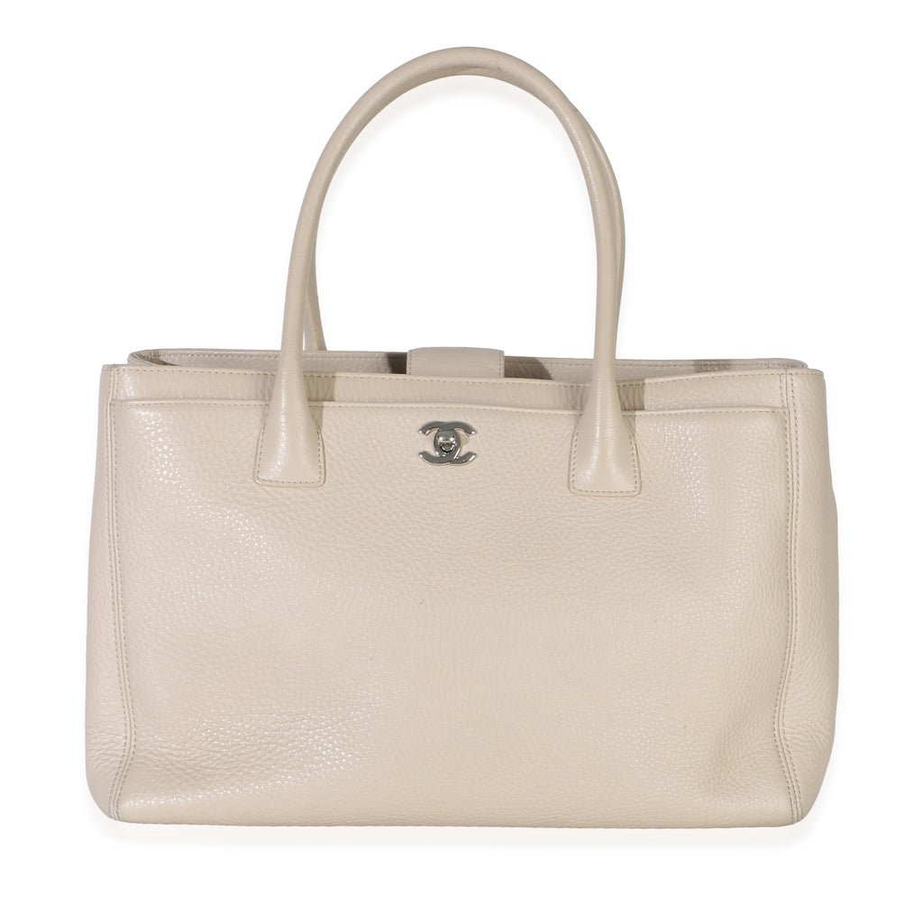 Chanel Vintage Beige Calfskin Cerf Executive Shopper Tote Handbag id