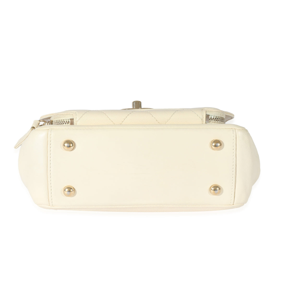 Chanel Cream Caviar Mini Business Affinity Flap Handbag stamp