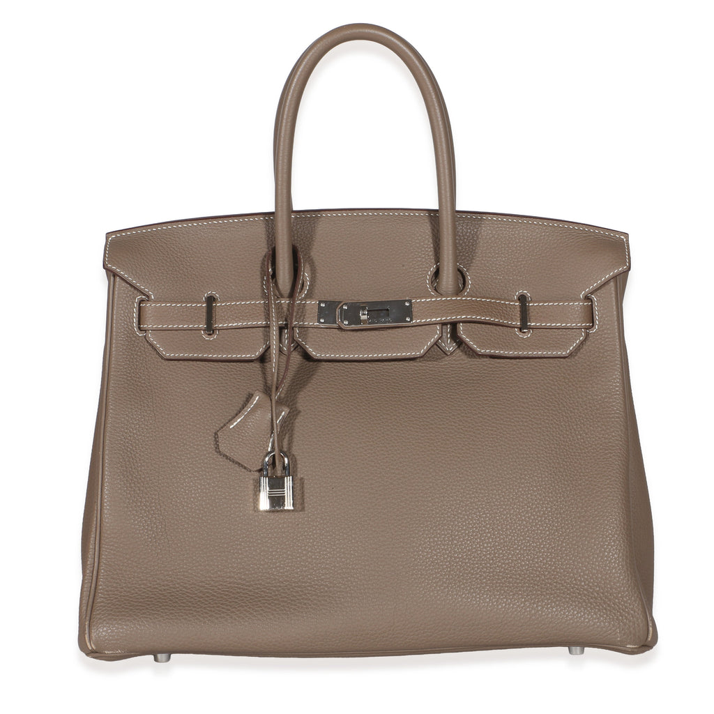 Hermès Etoupe Togo Birkin 35 PHW Handbag id