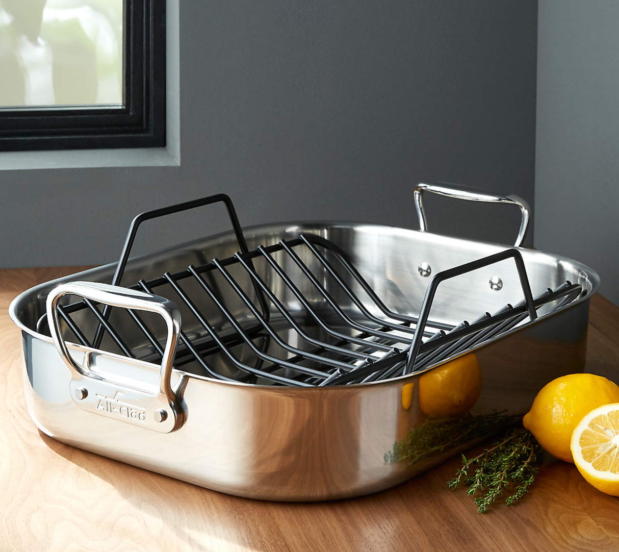 All-Clad ® Stainless Steel Large 16" Roaster with Rack