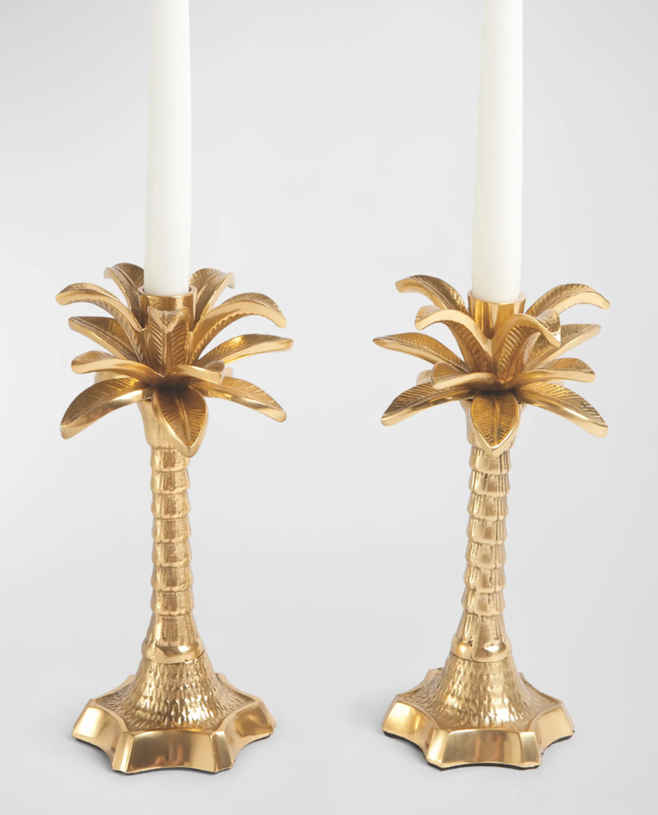 8 Oak Lane Palm Tree Candlesticks, Set of 2