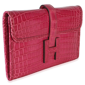 Hermès Fuchsia Shiny Crocodile Niloticus Mini Jige Clutch Handbag 3
