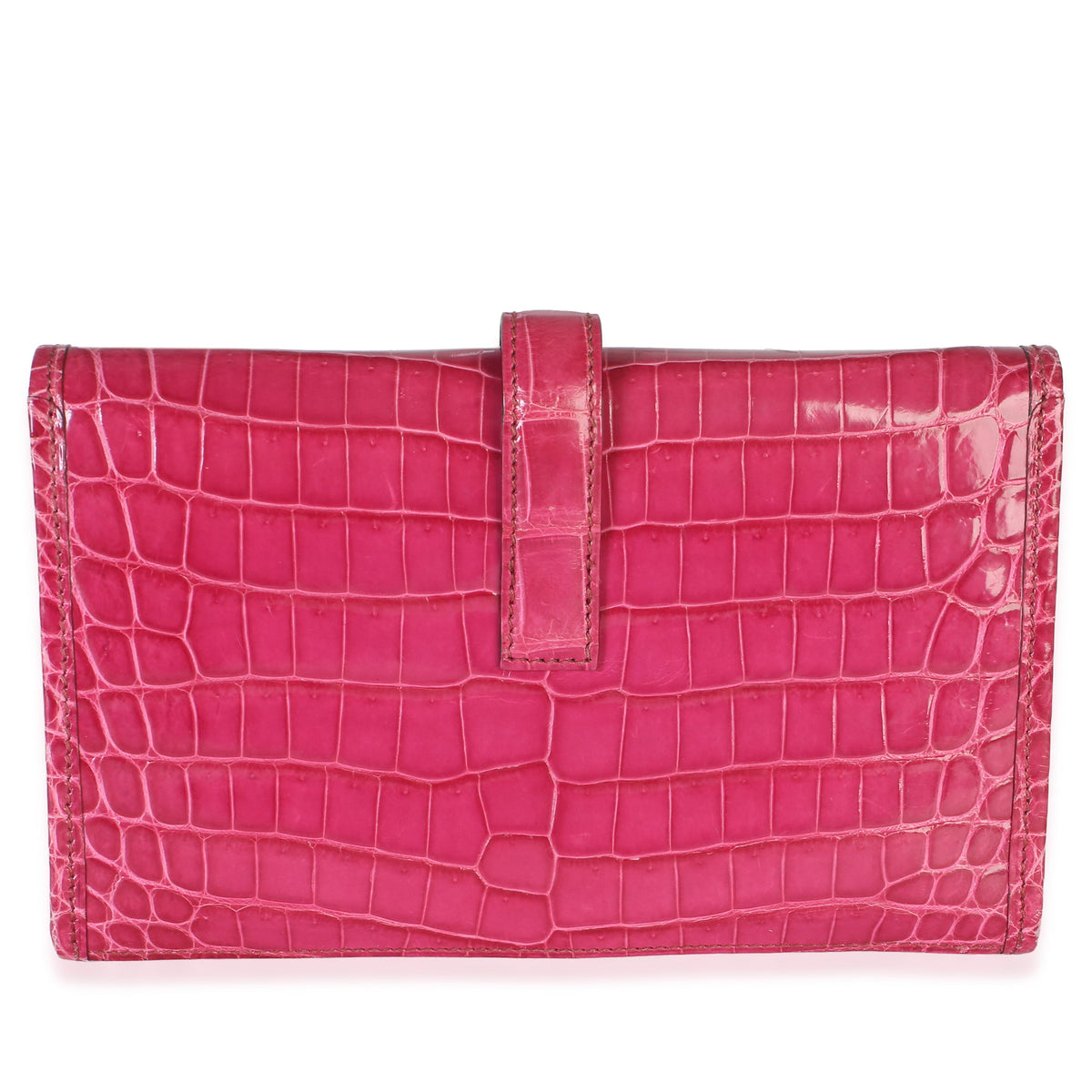 Hermès Fuchsia Shiny Crocodile Niloticus Mini Jige Clutch Handbag 4