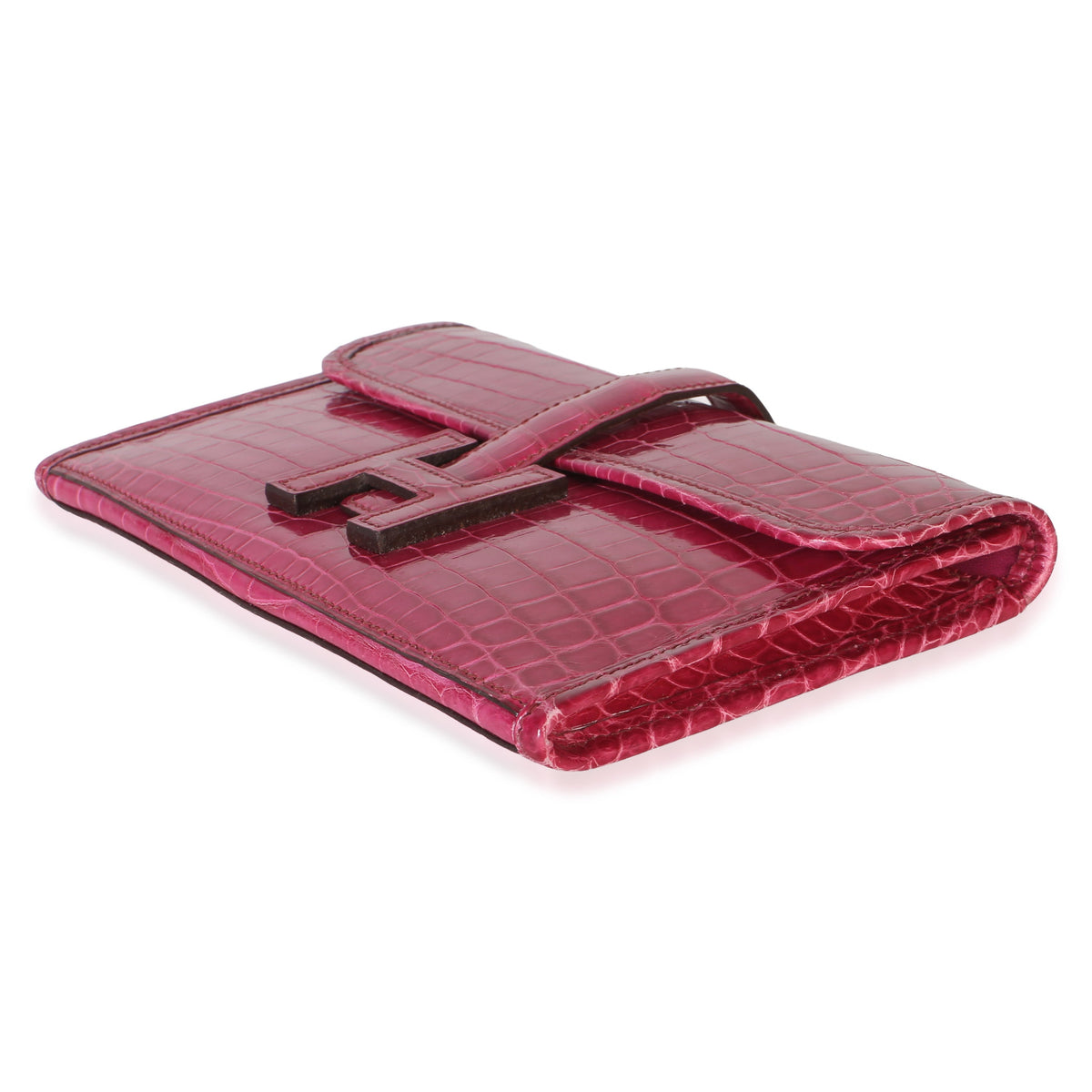 Hermès Fuchsia Shiny Crocodile Niloticus Mini Jige Clutch Handbag 6
