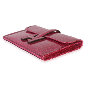 Hermès Fuchsia Shiny Crocodile Niloticus Mini Jige Clutch Handbag 6