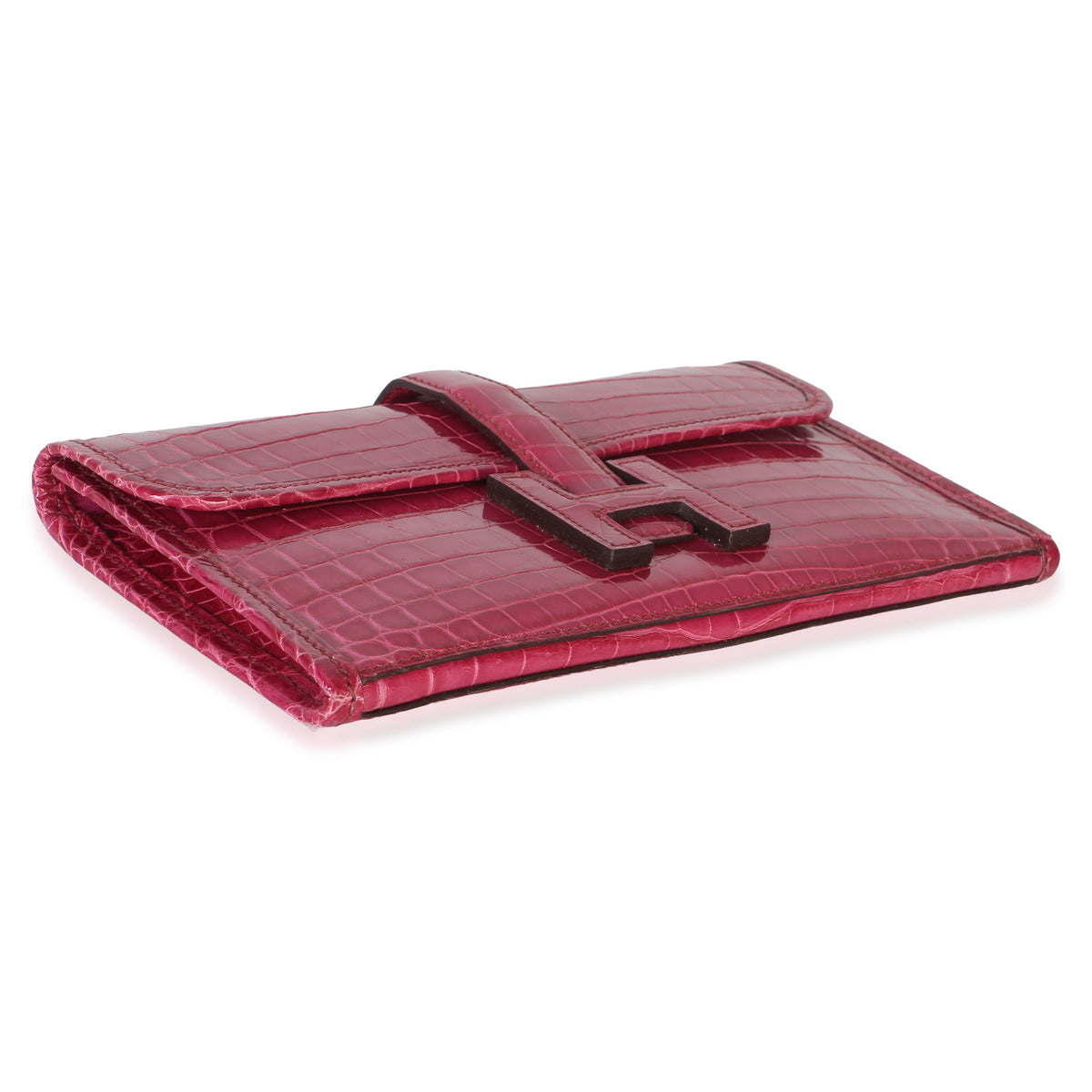 Hermès Fuchsia Shiny Crocodile Niloticus Mini Jige Clutch Handbag 7