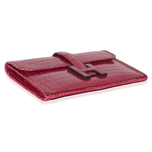 Hermès Fuchsia Shiny Crocodile Niloticus Mini Jige Clutch Handbag 7