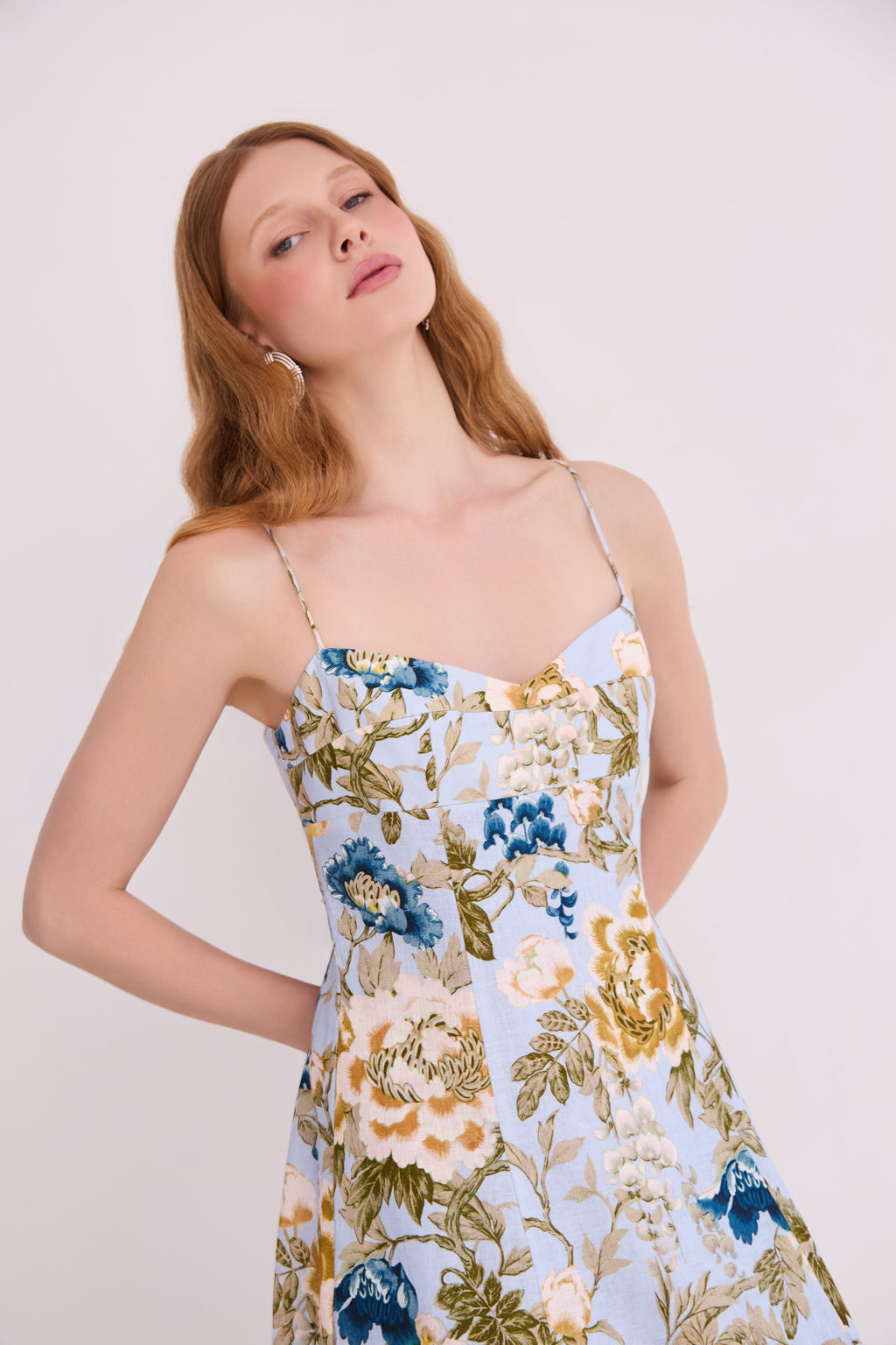 Cherry Dress in Flora Meadow Light Blue