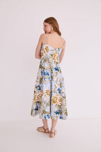 Cherry Dress in Flora Meadow Light Blue