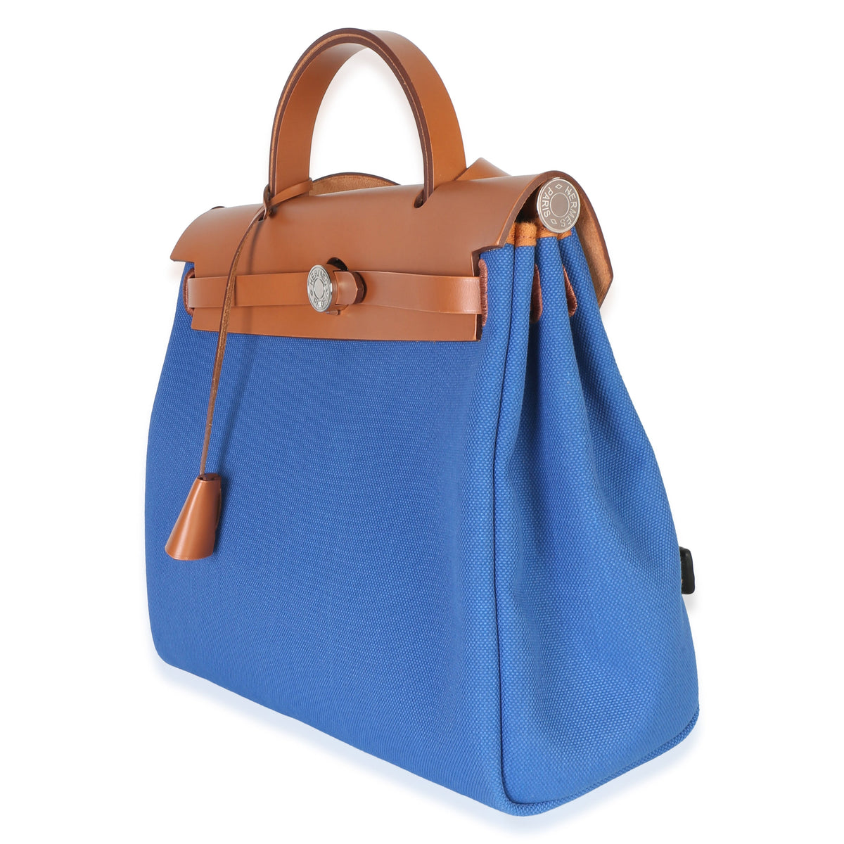 Hermès Bleu France Fauve Military Toile Vache Hunter Herbag Zip Retourne 31 PM Handbag 2