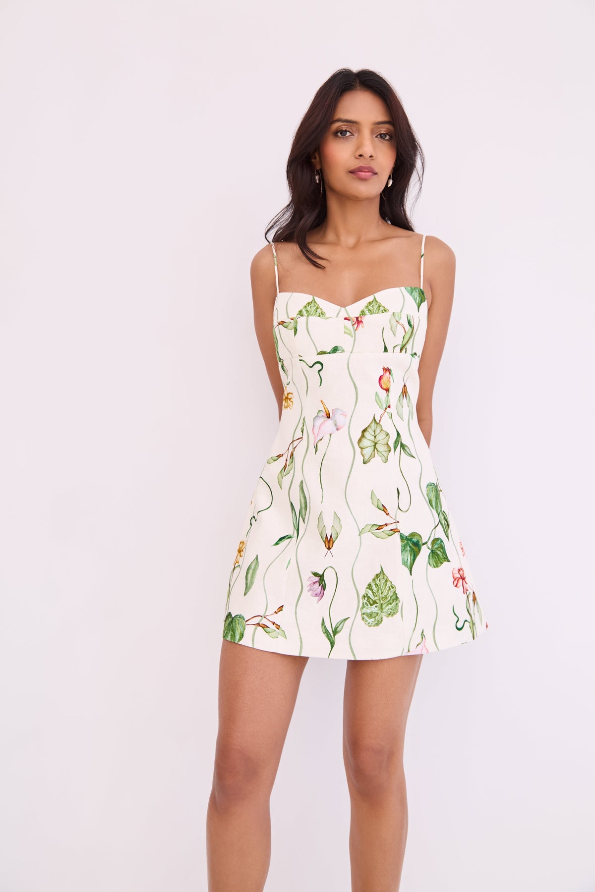 Cherry Mini Dress in Flora Trail Ivory