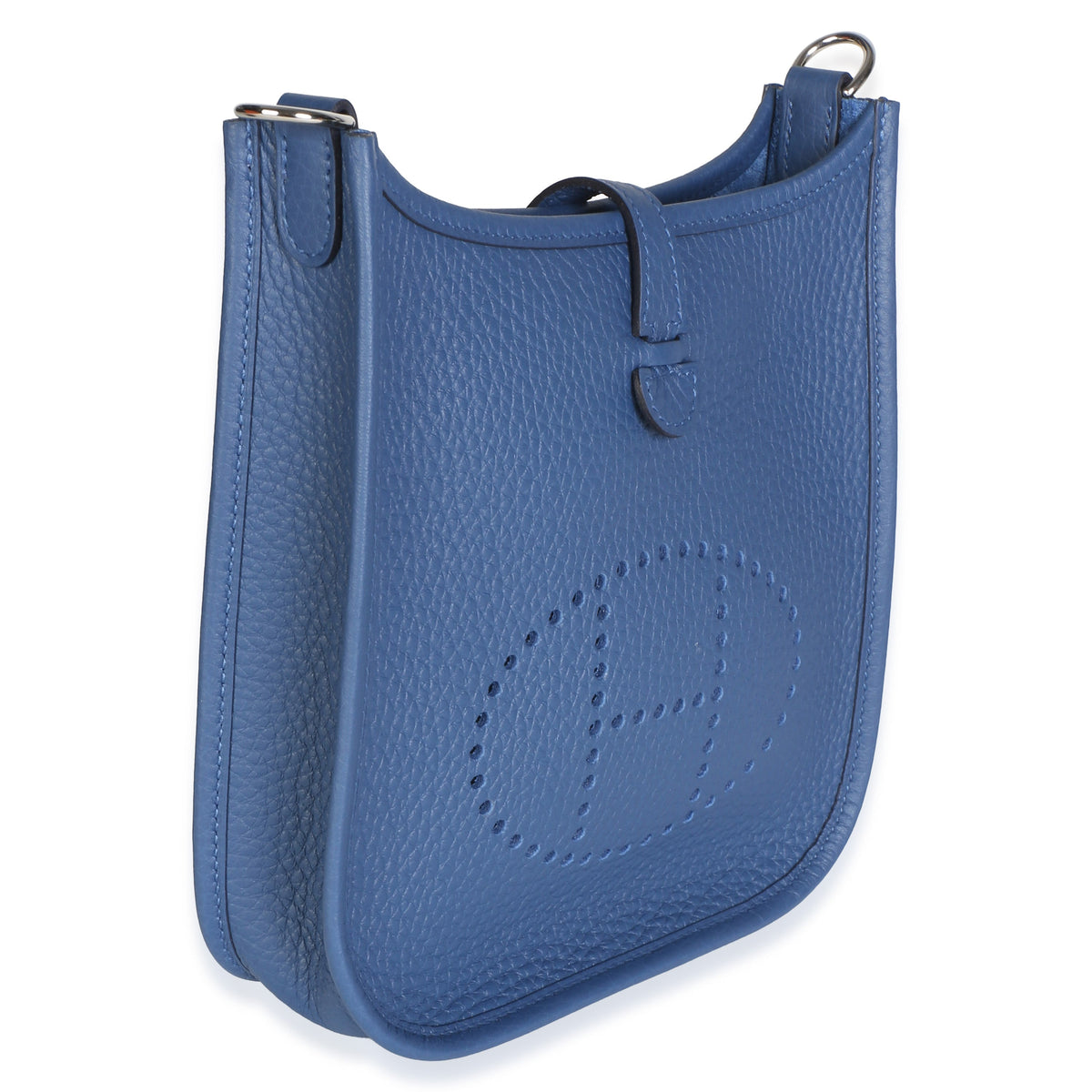 Hermès Bleu Tie Clemence Mini Evelyne TPM 16 PHW Handbag 3