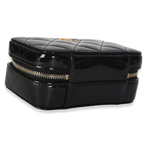 Chanel Black Quilted Patent Mini Vanity Chain Bag Handbag 7