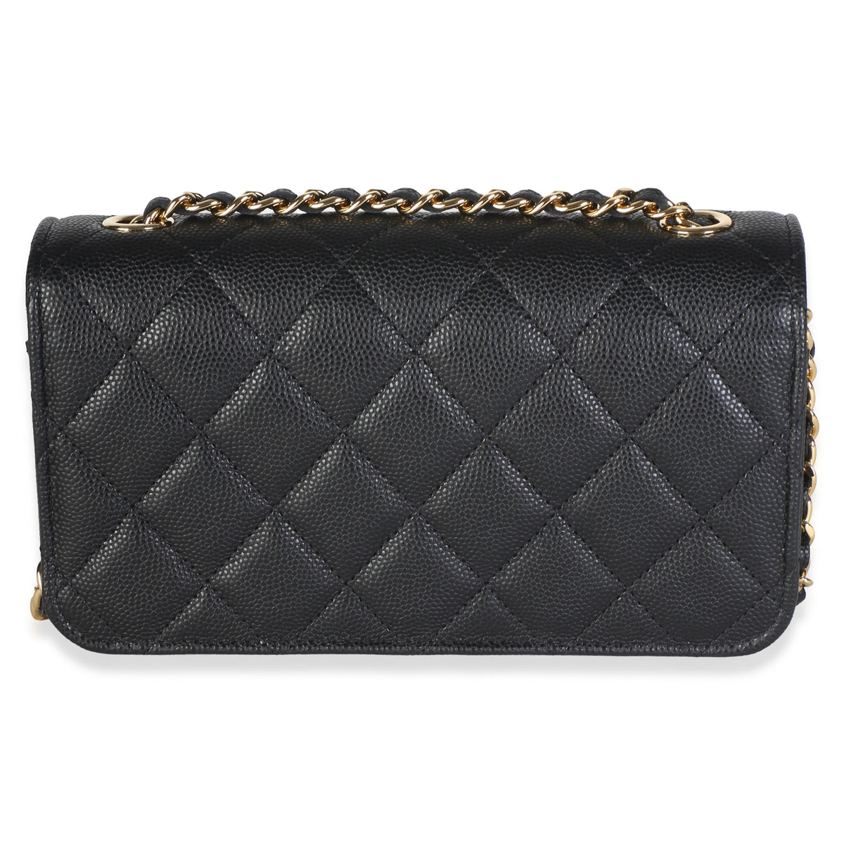 Chanel Black Quilted Caviar Casino Flap Phone Holder Handbag 4