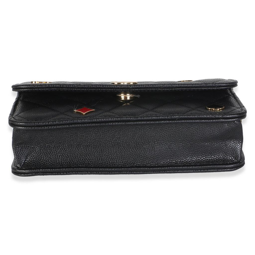Chanel Black Quilted Caviar Casino Flap Phone Holder Handbag 5