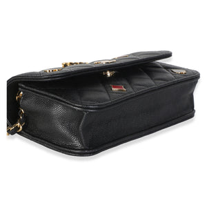 Chanel Black Quilted Caviar Casino Flap Phone Holder Handbag 7