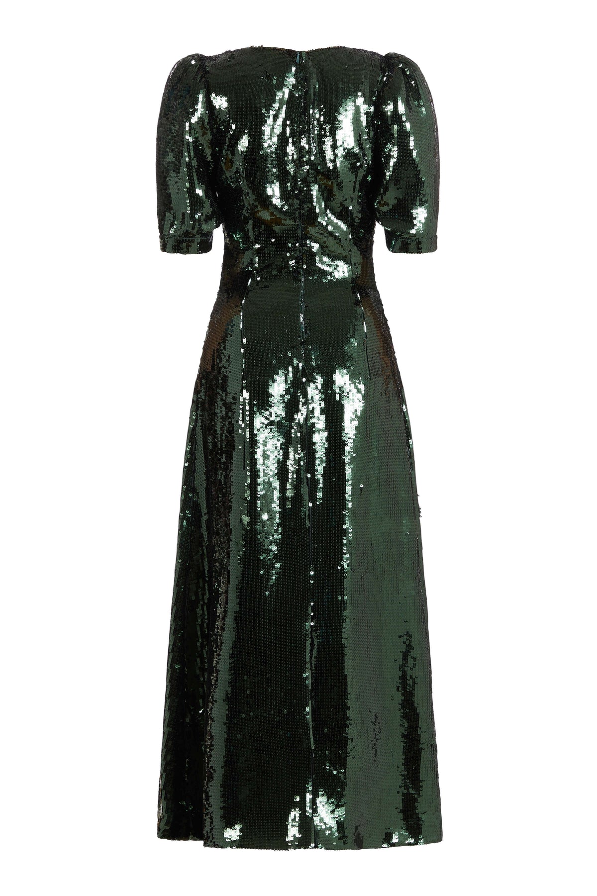 September Emerald Paillette Midi Dress