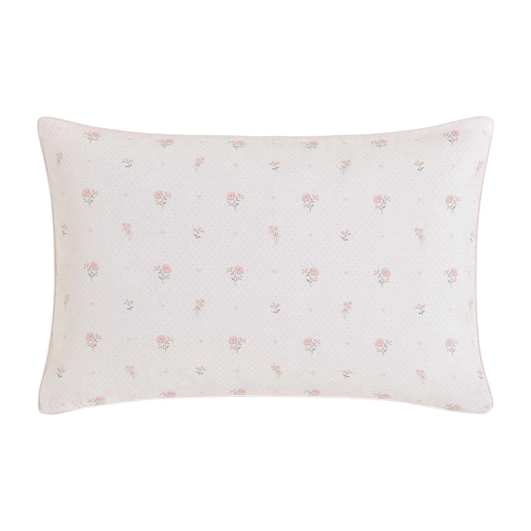 Toddler pillow in Ditsy Floral in Pink. 