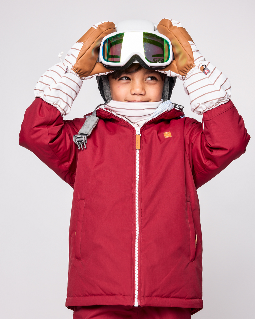 Kids' Breton Stripe Waterproof Ski Mitten