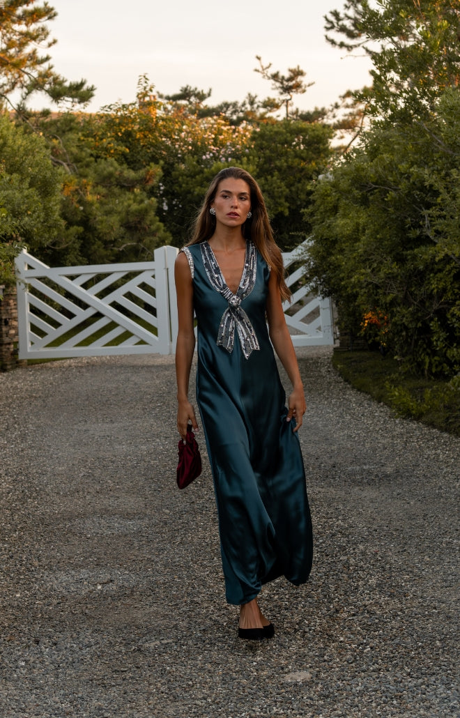 Astrid Dress in Peacock Blue