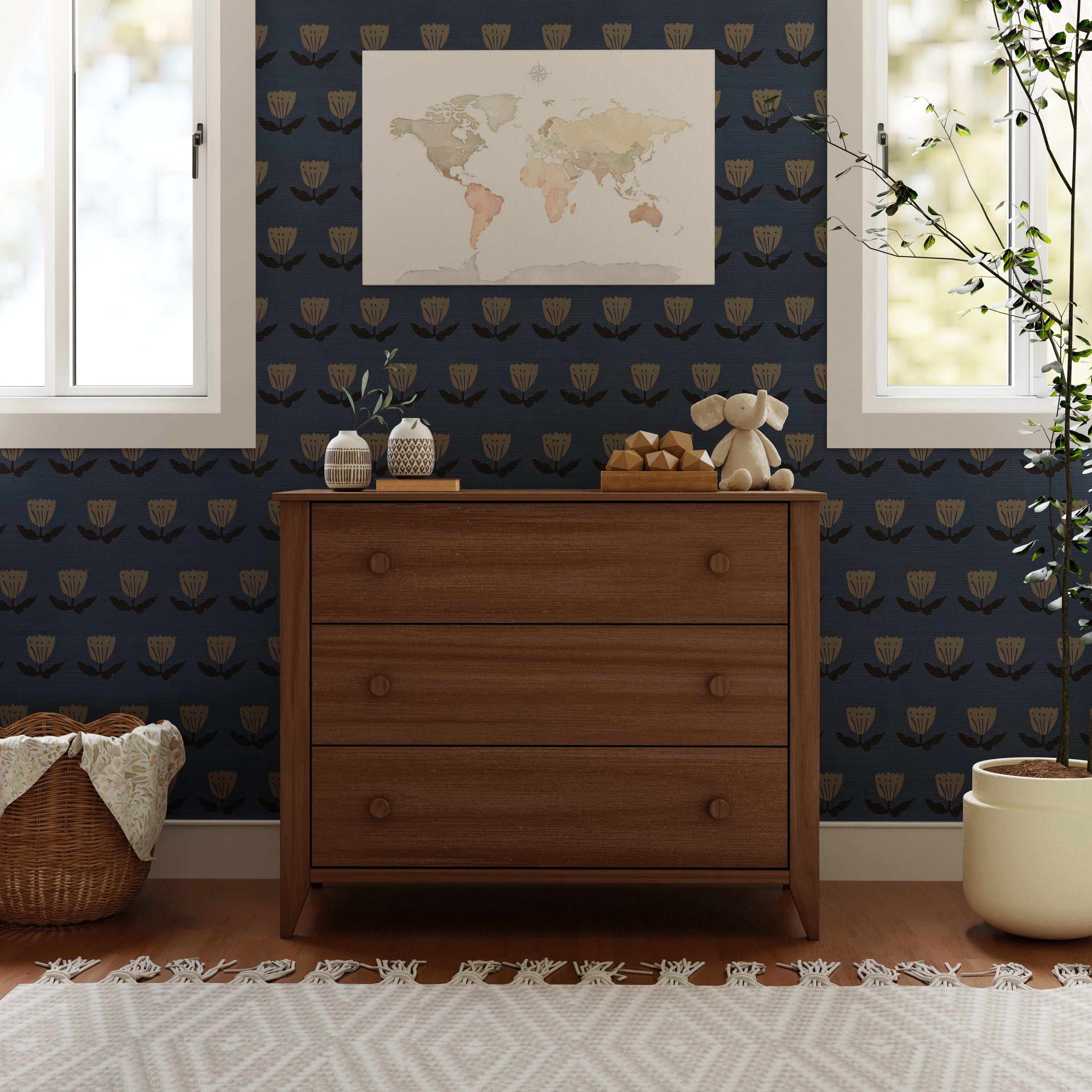 Sprout 3-Drawer Changer Dresser with Removable Changing Tray in Natural Walnut