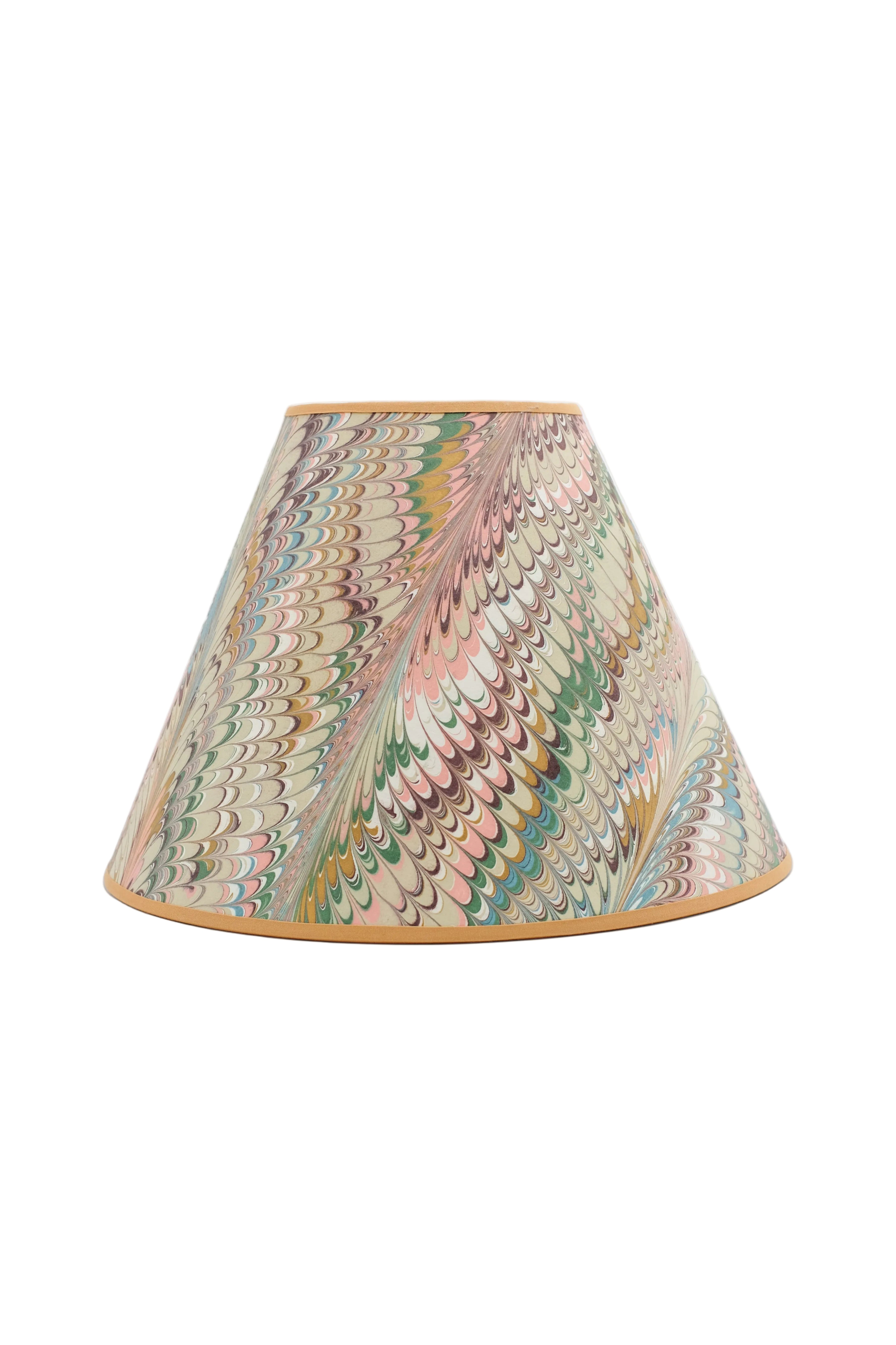 16" hand-marbled empire lampshade with pastel swirling patterns