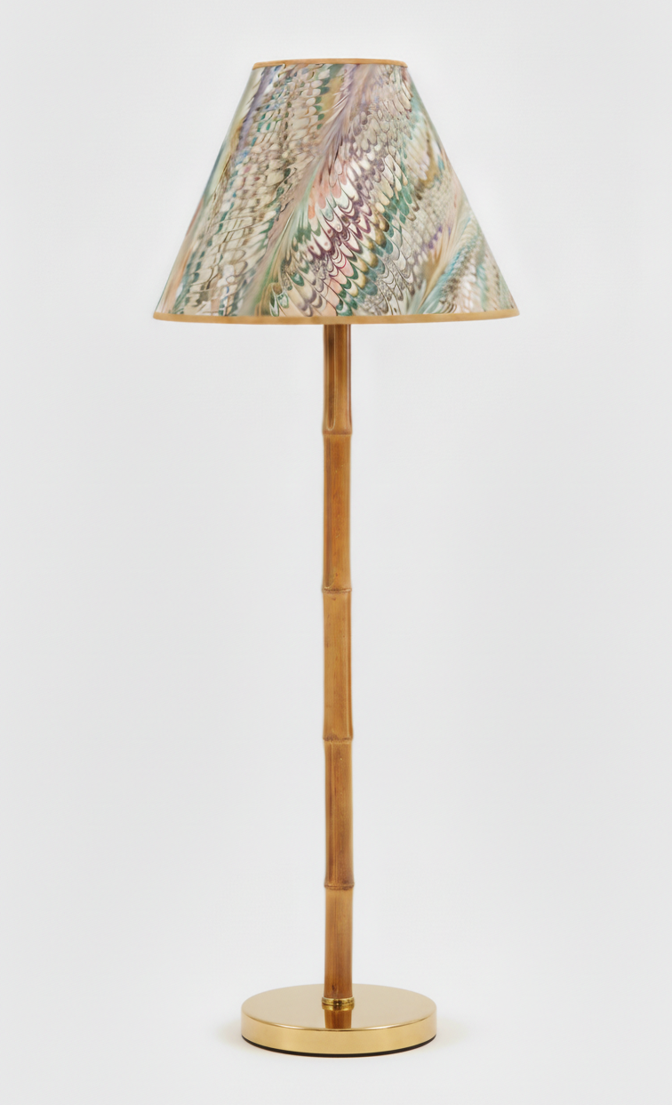 16" Empire Lampshade in Hand-Marbled