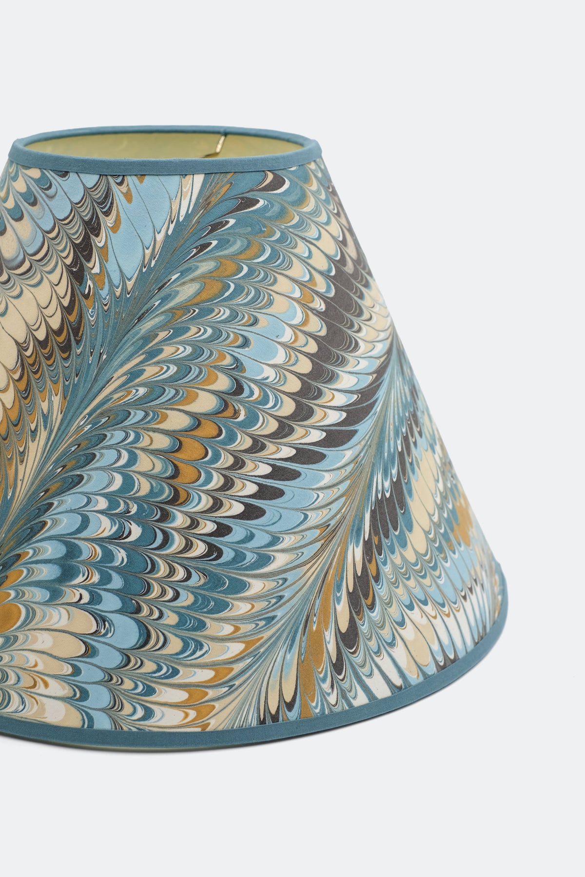 Close-up of 16" Hand-Marbled Empire Lampshade with intricate patterns - Inner Child