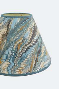 Close-up of 16" Hand-Marbled Empire Lampshade with intricate patterns - Inner Child