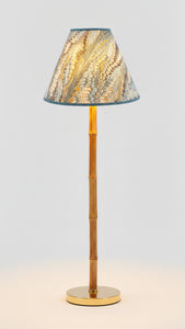 16" Hand-Marbled Empire Lamp lit up - Inner Child whimsical design