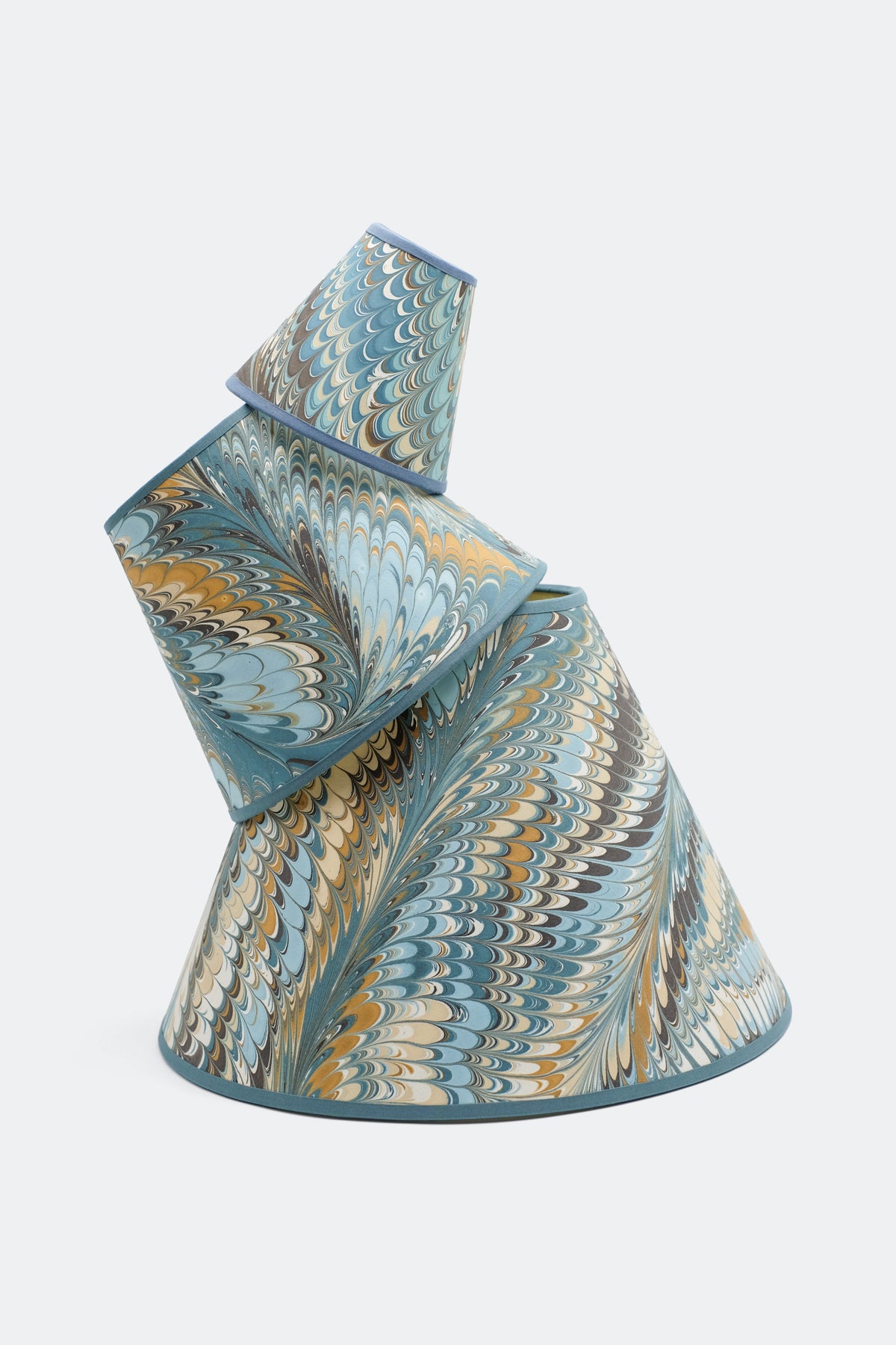 Stacked 16" Hand-Marbled Empire Lampshades with artistic arrangement - Inner Child