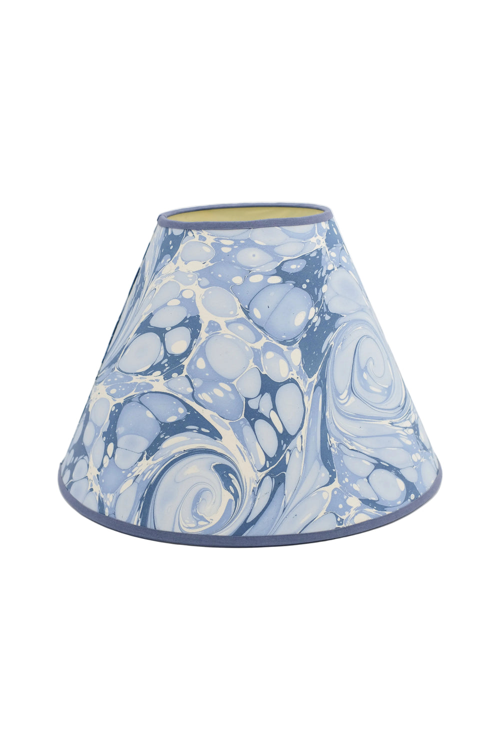 16" hand-marbled empire lampshade with blue ocean wave pattern