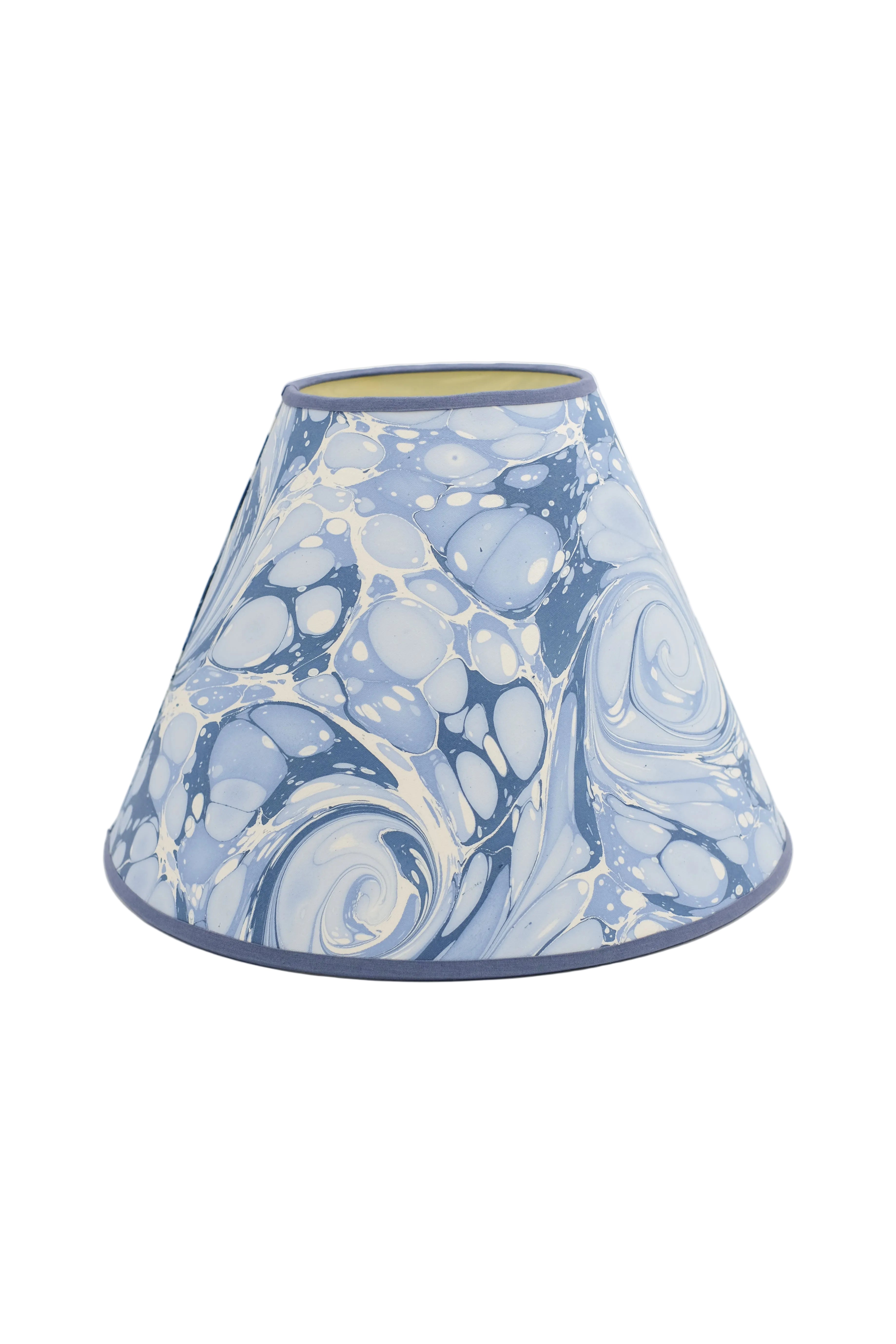 16" hand-marbled empire lampshade with blue ocean wave pattern