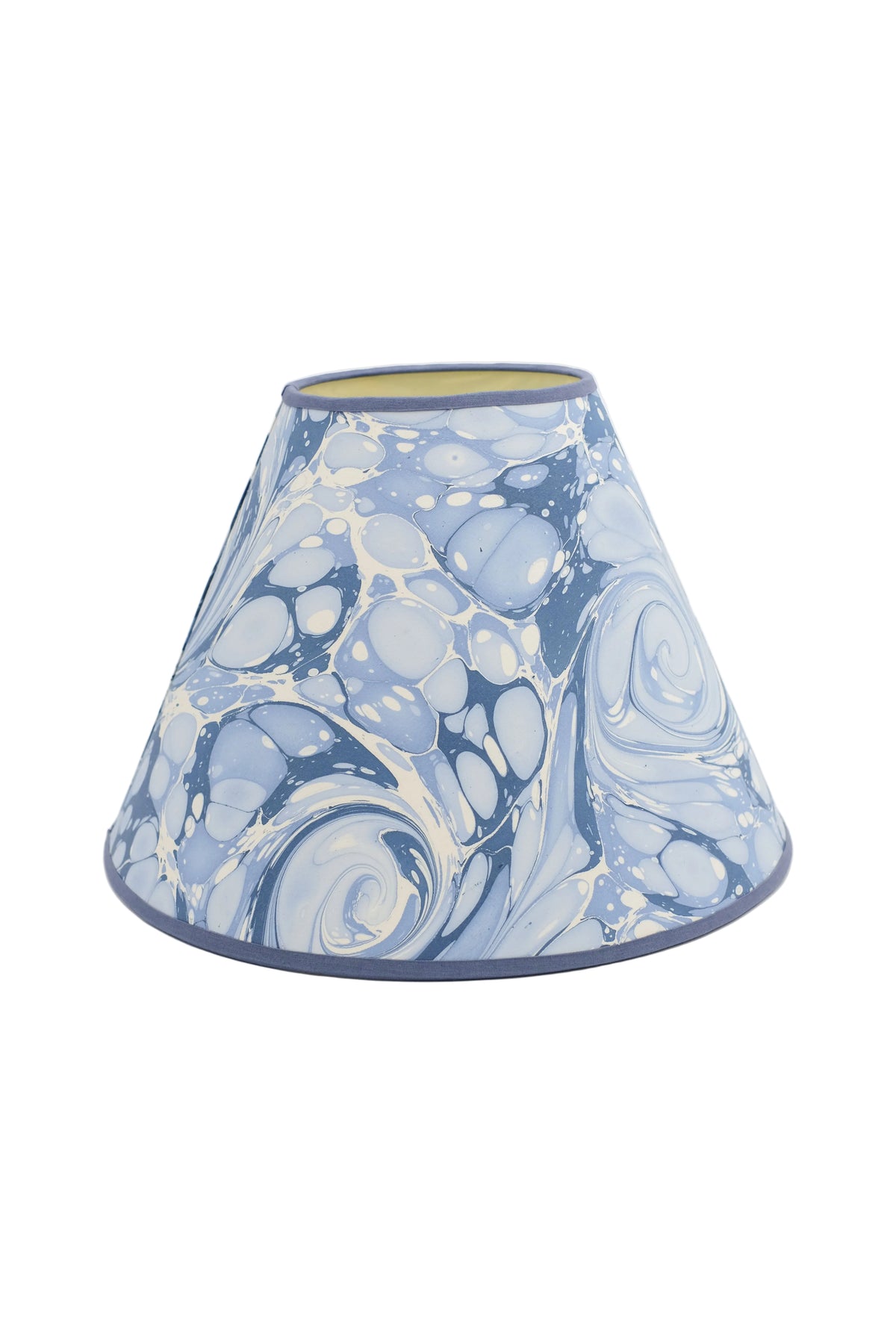 16" hand-marbled empire lampshade with blue ocean wave pattern